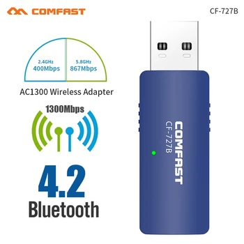 Günstige 20pc 1300Mbps USB Wireless 2,4G & 5G Wifi Adapter Netzwerk Karte Bluetooth 4. 2 Dongle Dual Band 802,11 AC Antenne Für Laptop Desktop