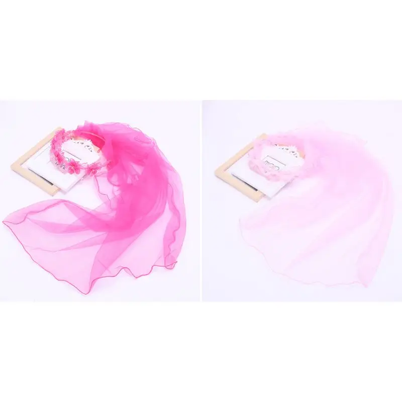 

Princess Wedding Hairband Child Girls Mesh Flower Wreath Crown Imitation Crystal Handmade Wavy Beading First Communion Headband