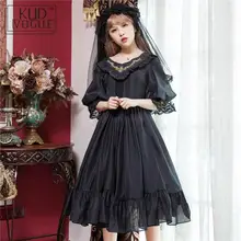 Платье в стиле Лолиты Jsk для девочек, винтажное Европейское Королевское Дворцовое платье принцессы в готическом стиле, Черный Кружевной Костюм для косплея, костюм на Хэллоуин для женщин