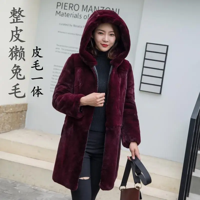 Natural Real Whole Rex Rabbit Fur Coat Women Jacket Outwear Winter fur Coats | Женская одежда