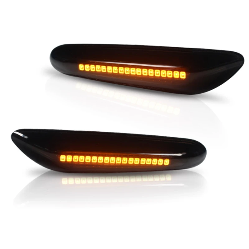 

Left + Right Car Turn Signal Black Front Side Marker Lamps for-BMW 1 3 5 X Series E36 E53 E91 E61 E83 E93
