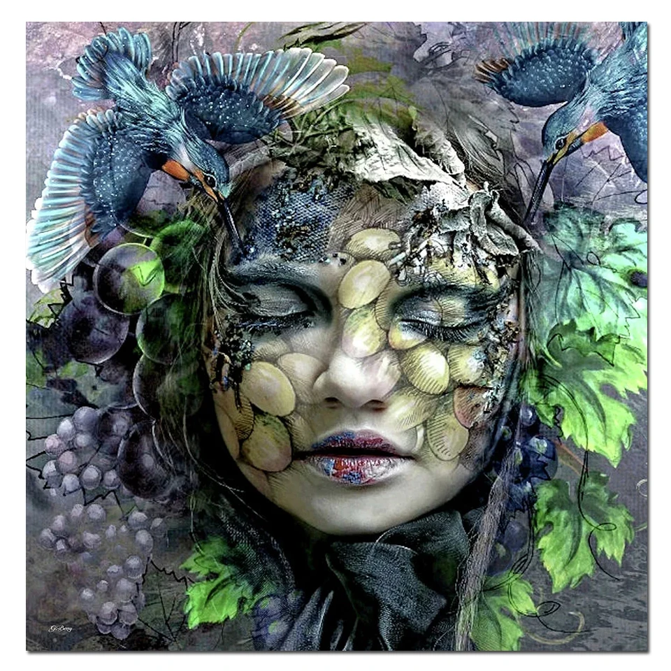 5D DIY Full Round Diamond Painting New Arrival Mosaic Embroidery Complete Kit Portrait Picture Impressionistic Beauty | Дом и сад