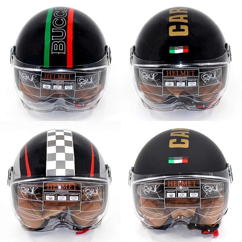 IBK мотоциклетные шлемы Электрический велосипед Скутер Casco шлем унисекс 3/4 лицо анти-УФ Открытый лицо двойной объектив четыре сезона шлем