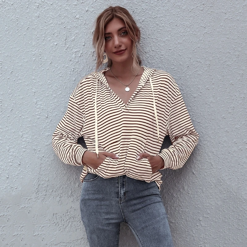 Women Long Sleeve Drawstring Hoodies Sweatshirt