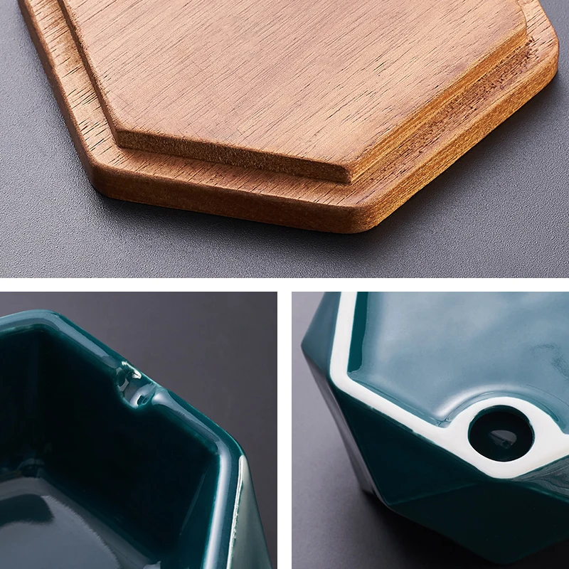 Nordic ins ashtray home living room coffee table office ceramic ashtray with lid Chinese creative personality trend