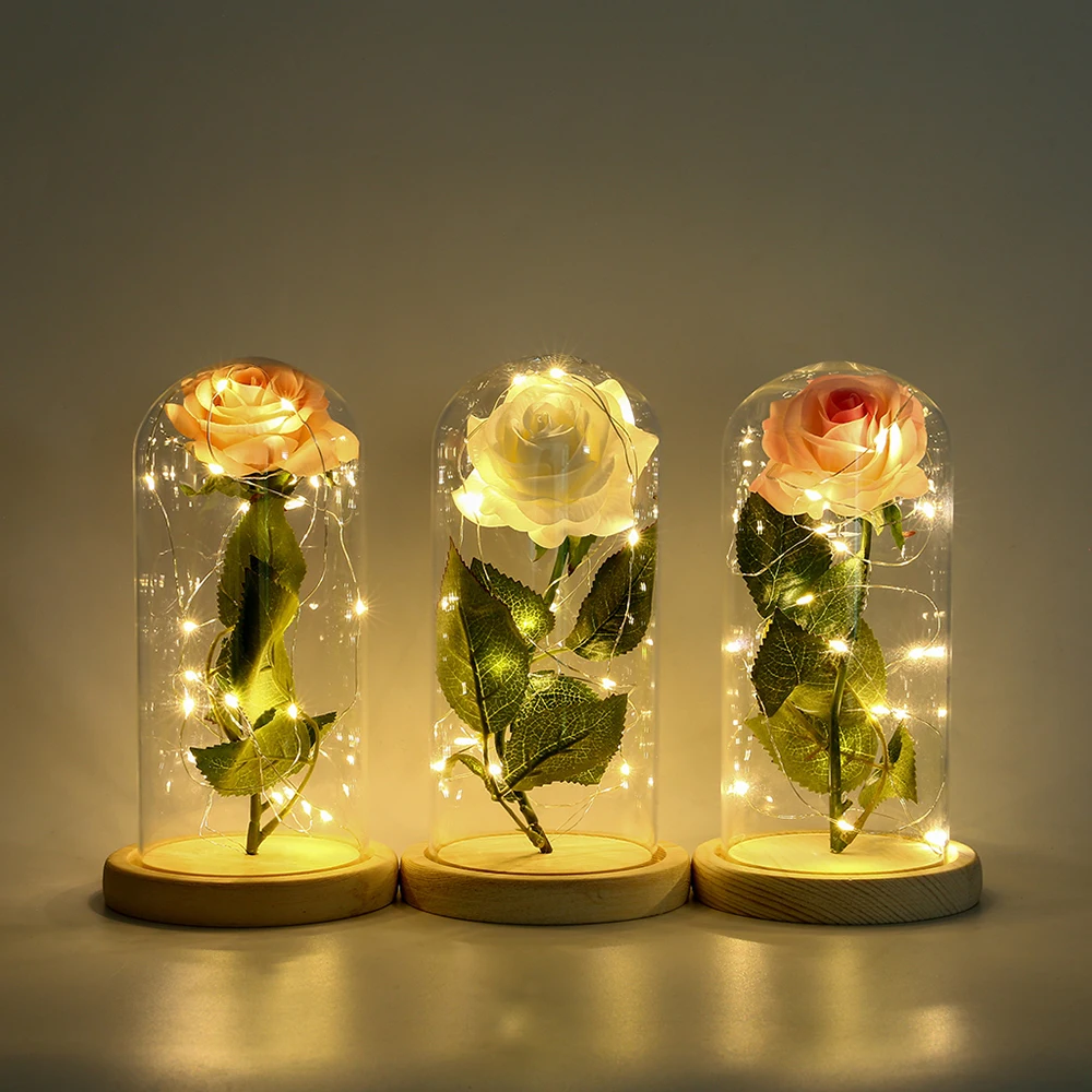 Красота и с рисунком из мультфильма Красавица Чудовище вечная роза цветок в