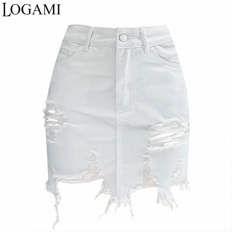 White ripped skirts Clearance