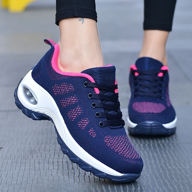 Fashion Casual Women Shoes Heighten Comfortable Mesh Breathable Walking Ladies Shoes Air Shoes Sneakers Women Thick Bottom 3