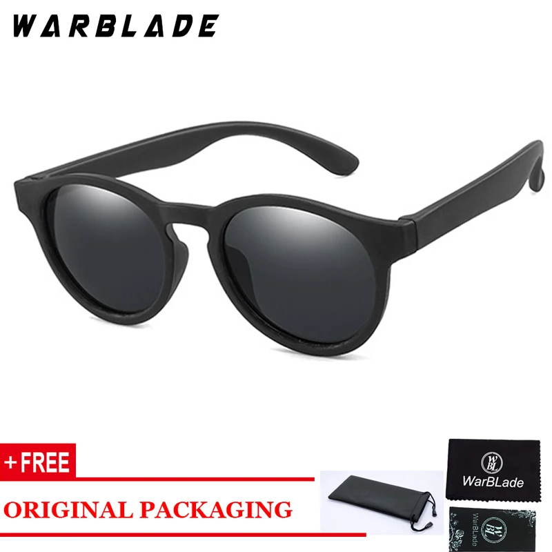 WarBLade Поляризационные детские солнцезащитные очки для мальчиков и девочек, детские солнцезащитные очки, фирменный дизайн, защитные очки для младенцев, солнцезащитные очки, UV400 - Цвет линз: black grey