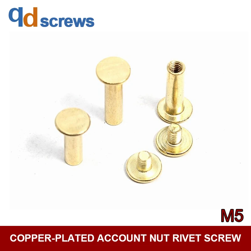 

4.8 M5 Copper-plated account nut rivet screw be composed of nut screw and sub screw