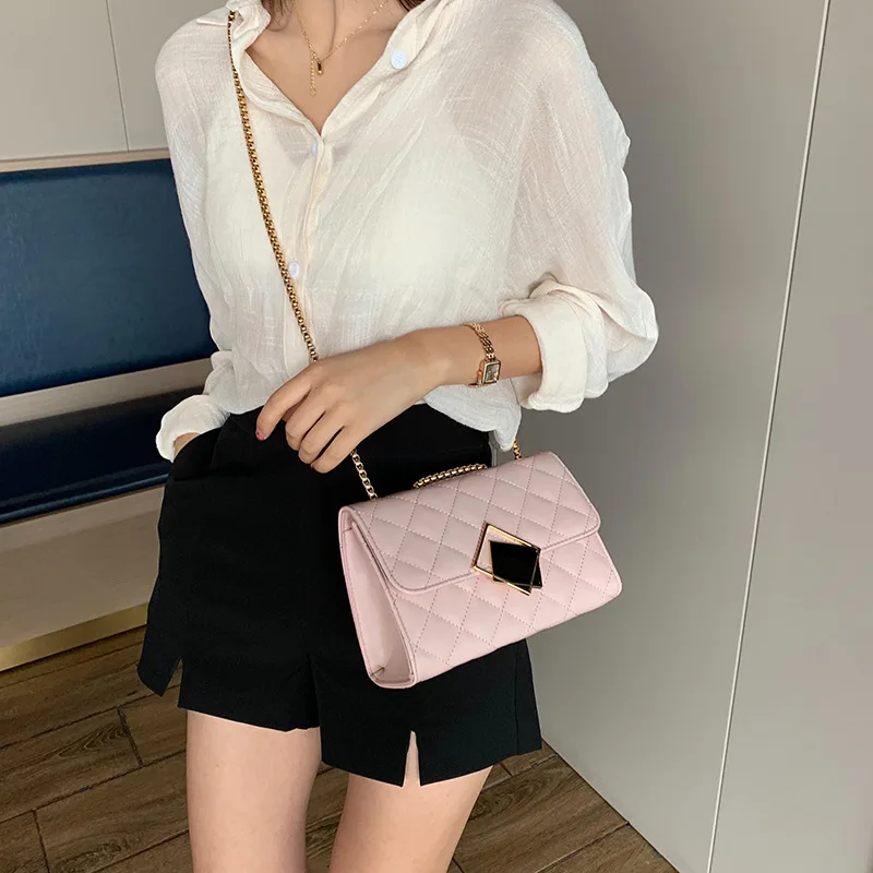

Bags2019 Korean-style Fashion Elegant Rhombus Chain Small Bag Stereotypes Small Oblique Single Bag Western Style WOMEN'S Bag