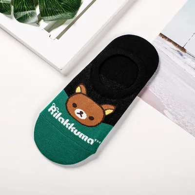 Носки с мультипликационным принтом Rilakkuma Kiiroitori, милые забавные носки, новинка, персонализированные женские хлопковые носки, calcetines mujer divertido - Цвет: 3-5
