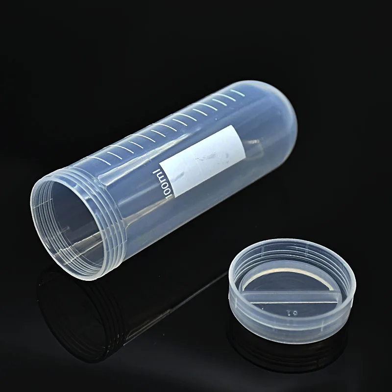 Plastic Centrifuge Tubes With Clear Scale 100 ml Test Tube With Screw Cover Graduation EP Sample Tube Diameter 38 mm 30 / PK