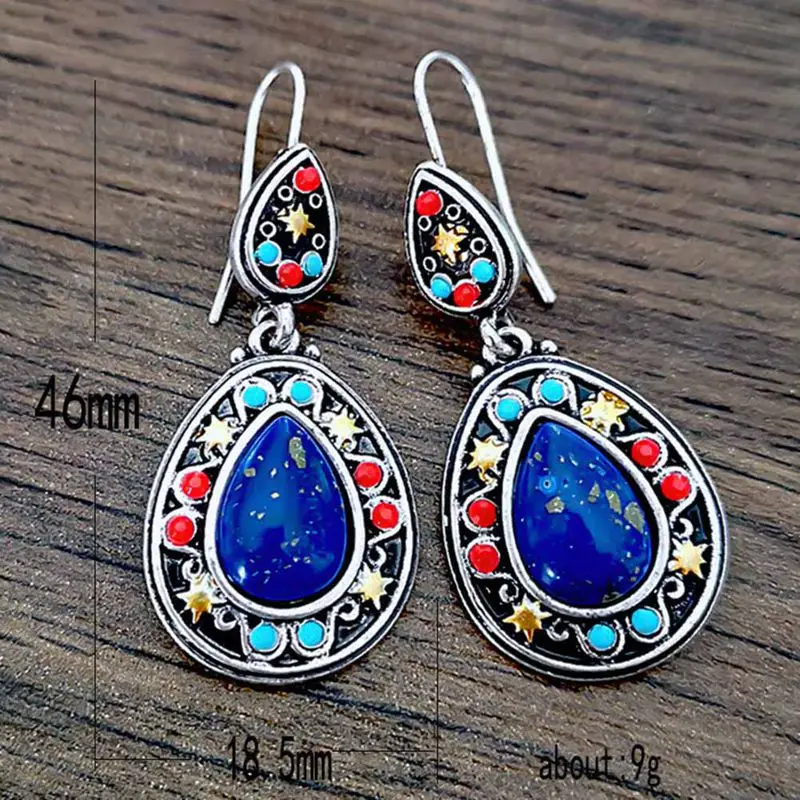 Натуральные серьги из лазурита, улитка, цветок, кулон для женщин, винтажная антикварная мода, ювелирные изделия, Подарок на годовщину
