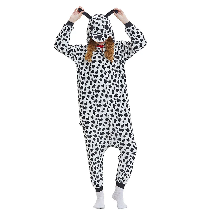 

Dalmatians Animal Women Pajama Suit Onesie Kigurumis Homewear Sleepwear Flannel Soft One Piece Unisex Pijamas Party Costume