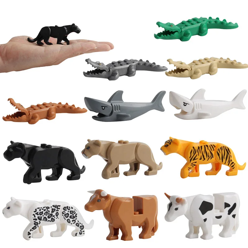 

Mini Building Blocks Crocodile Tiger Sharks Multi-Purpose Assembly Toy Animal Building Blocks Educational Toys For Children