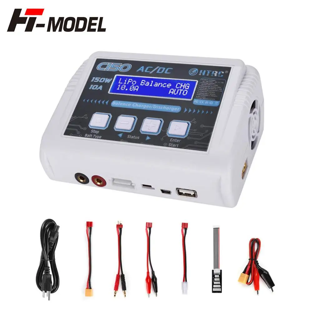 HTRC LiPo зарядное устройство C150 AC/DC 150 Вт 10A RC балансирующее для LiHV LiFe Lilon NiCd NiMh Pb Smart