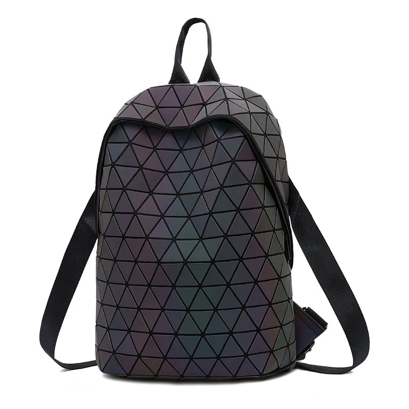 Женский рюкзак со светящимися геометрическими клетчатыми пайетками, женские рюкзаки для девочек-подростков, сумка на шнурке, голографический рюкзак - Цвет: backpack