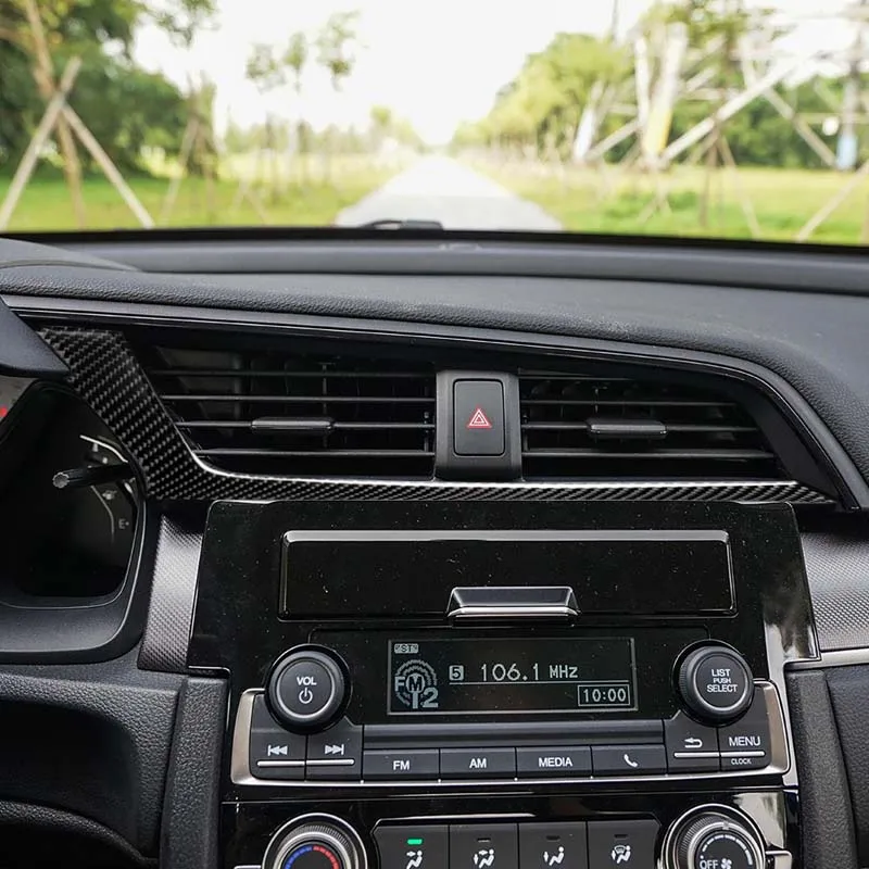Автомобиль углеродного волокна вниз центр воздуха выход вентиляционное отверстие отделка Подходит для Honda Civic X