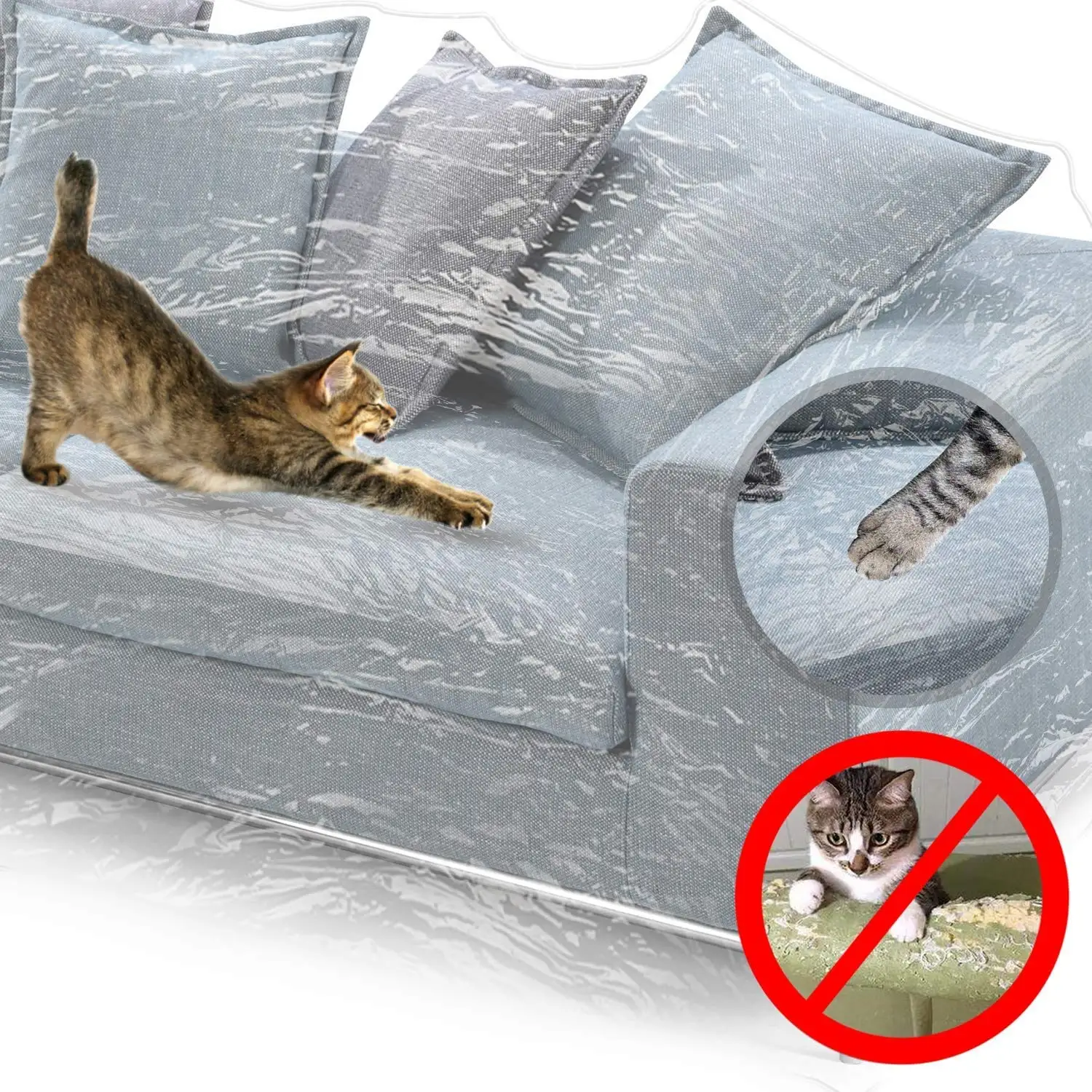 Copridivano trasparente più spesso per protezione antigraffio per gatti  protezione per mobili per animali domestici scudo in plastica divano  Slipover Storage Move