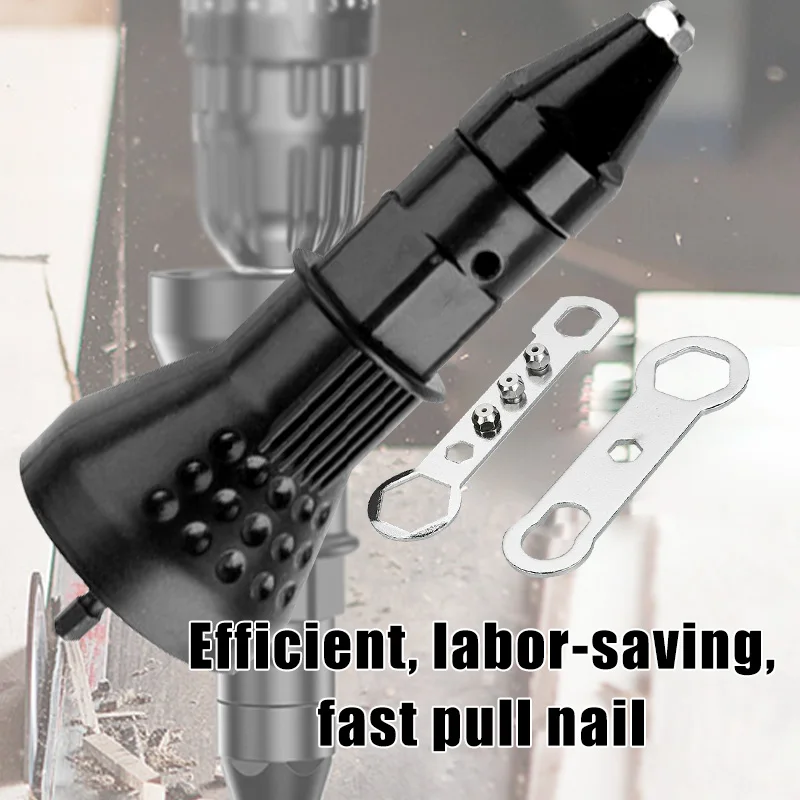 Portable Cordless Rivet PopGun Adaptor Drill Electric Nut Riveting