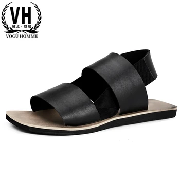 

Sandals Male Outdoor Personality Leisure Anti-Slip Flat-Bottomed Sandals Fashion Breathable Leather Sandals Summer cowhide