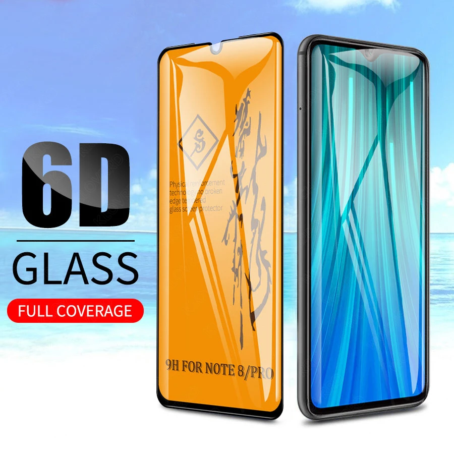 Закаленное стекло 6D для Xiaomi mi Red Note 8 Pro Защитная пленка экрана с полным клеем Note8