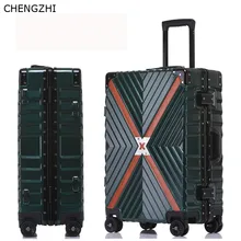 CHENGZHI Aluminum Frame+PC+ABS Rolling Luggage, 20"24"26"29"Inch Crash Proof Suitcase Trolley Travel Suitcase On Wheels