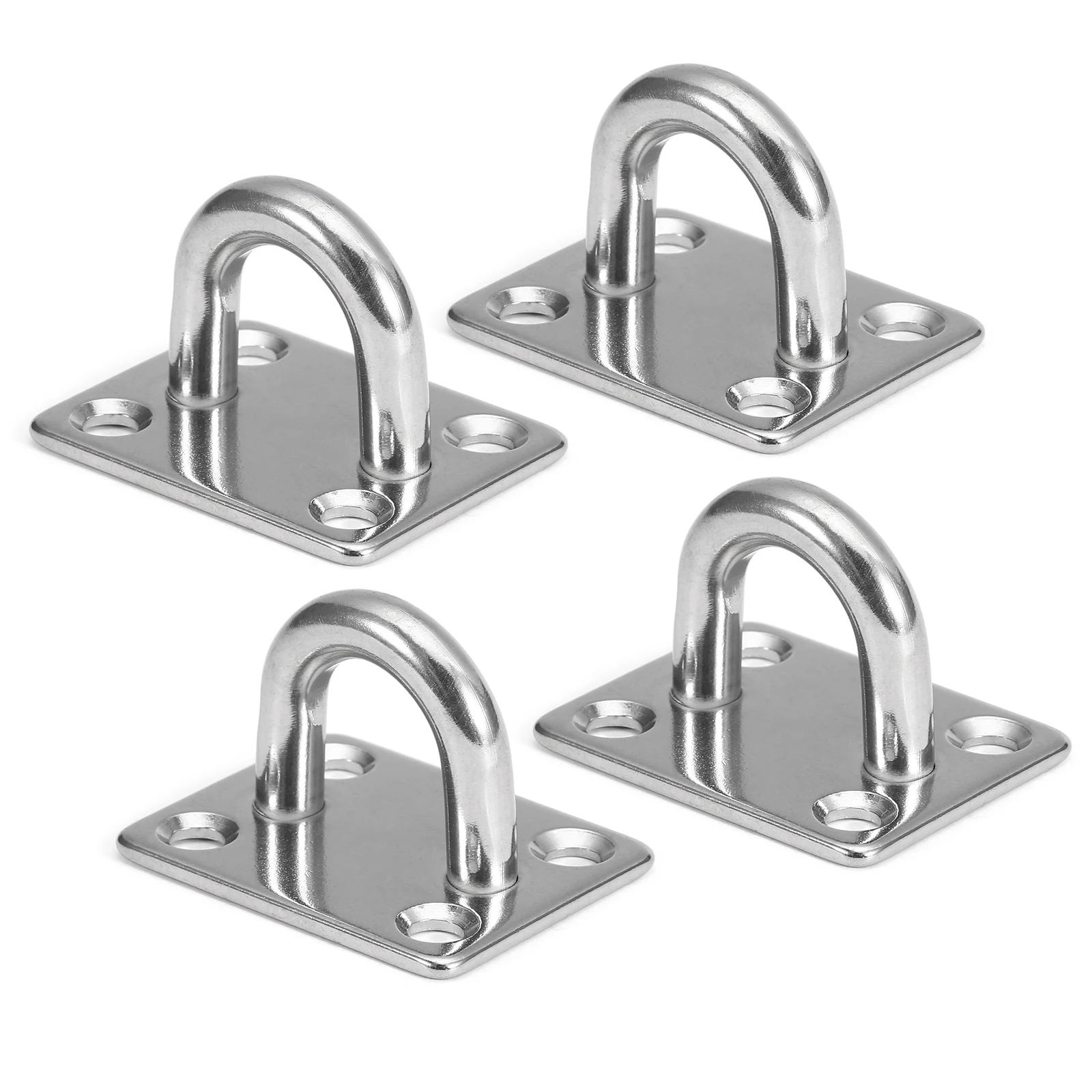 Mount Hook Plates 4PCS Mount Hook Pad Eye Plates Marine Hardware Multifunctional Wall Mount Hook Loops for Exercise Resistance Bands Swinging