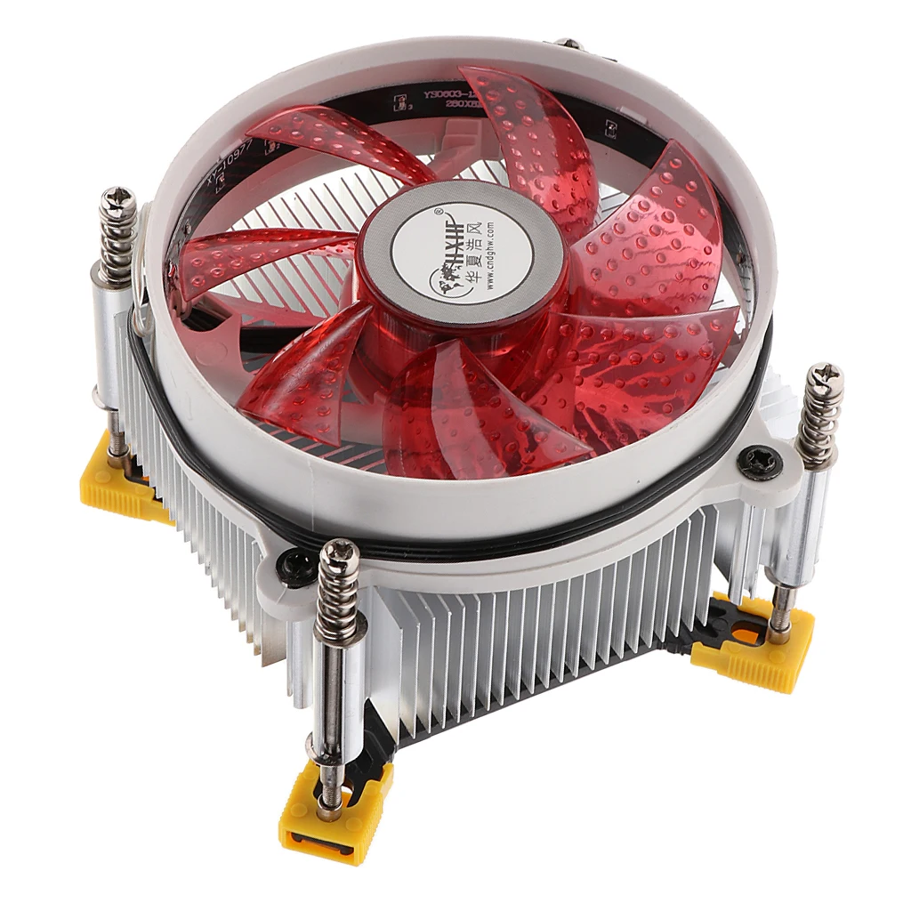 Aluminum Computer CPU Cooler 9cm Cooling Fan Heatsink 2500RPM Hydraulic for LAG 1366 Red