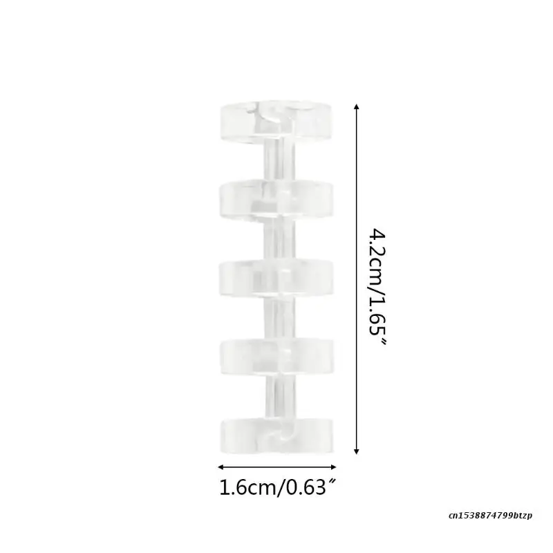 투명 플라스틱 바인딩 빗 조리개, 0.63 인치, 1.6cm, 5 링, 1 개