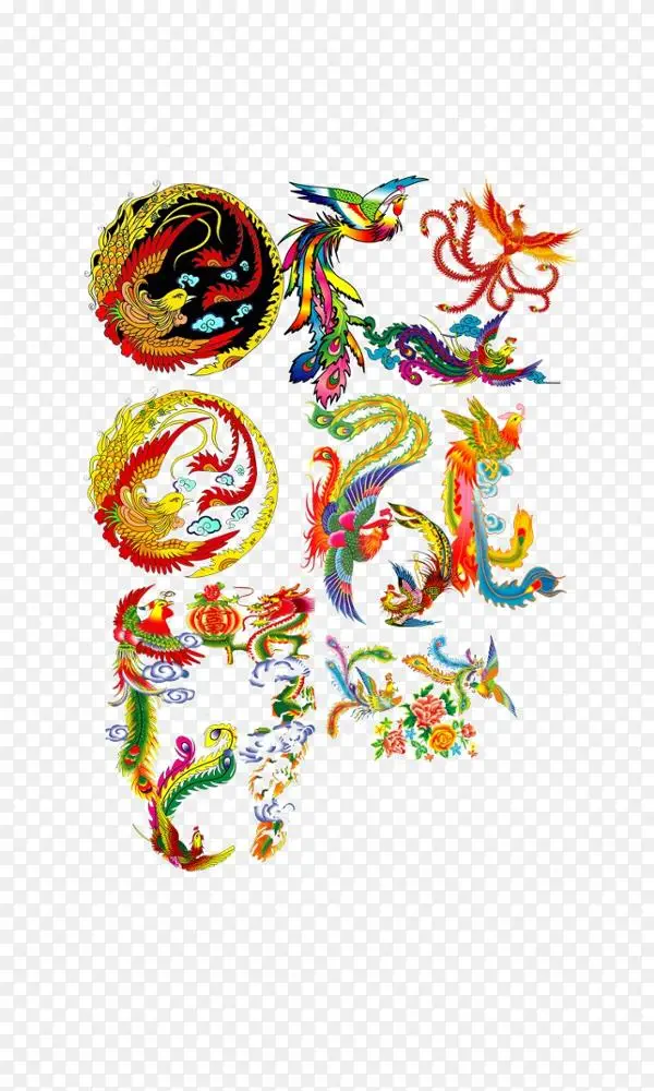 凤凰县龙剪贴画-凤凰图案
