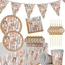 

Jungle Animal Theme Party Tableware Squirrel Fawn Paper Plate Cup Napkin Banner Tablecloth Birthday Party Decoration Supplies