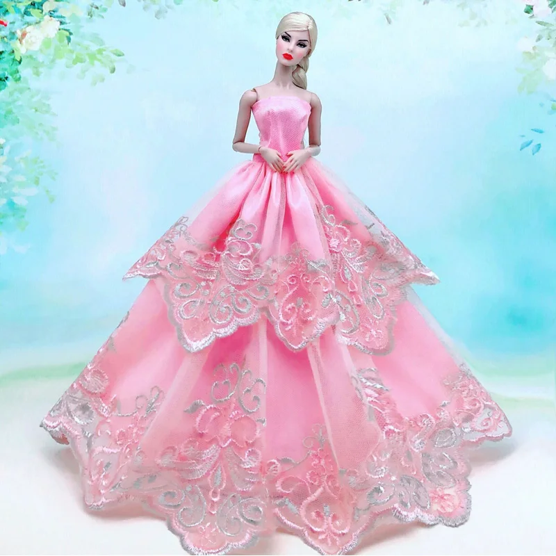 Pink Floral Lace Wedding Dress For 11.5