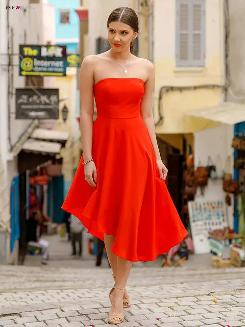Новое поступление сексуальные вечерние платья Простые оранжевые с перекрещивающимися на спине бретельками Ever-Pretty вечерние женские платья EP05978OR