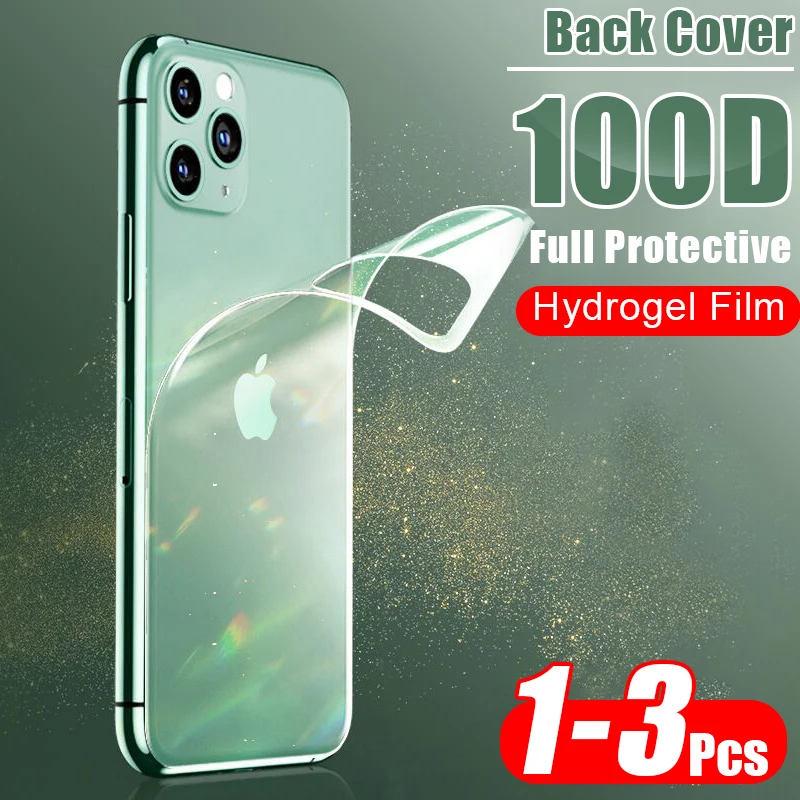 1-3 шт 100D задняя защитная Гидрогелевая пленка для IPhone 11 Pro 6 6s 8 7 Plus XR X XS Max на весь
