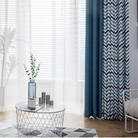 Современная простая ткань для занавесок полосатые шторы синие шторы для гостиной s для гостиной столовой для балкона AXY8201 3 - Цвет: Тёмно-синий