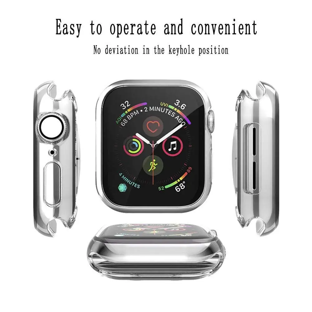 Защитный чехол для Apple Watch Series 5, 4, 40 мм, 44 мм, чехол из ТПУ, защитный чехол для Apple Watch 3, 2, 1, 42 мм, 38 мм, чехол для ремешка