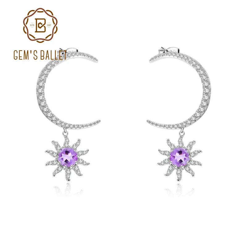 Женские серьги-подвески GEM'S BALLET элегантные серьги из стерлингового серебра 925