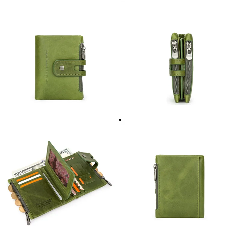 Women's Wallet Short Folding Genuine Leather Wallet New Multiple Card Slots  Soft Cattlehide Card Bag Versatile Thin Small Wallet - AliExpress