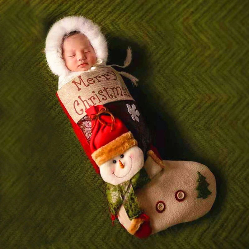 Зимний спальный мешок для малышей от 0 до 3 месяцев, Рождественский костюм для новорожденных, Пеленальное Одеяло, милый подарок, спальный мешок для фотосессии