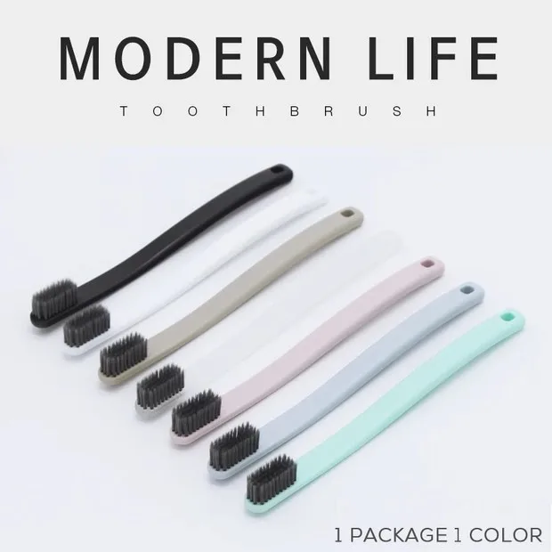 Yilanmei Korean-style Simple Bamboo Charcoal Soft Bristle Toothbrush Couples Travel Boxed Spare Charcoal Bar Household Adult Too