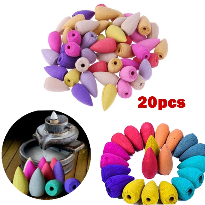 New 20/25/50pcs/bag Natural Reflux Tower Incense Indian Smoke Cones Backflow Sandalwood Bullet | Дом и сад