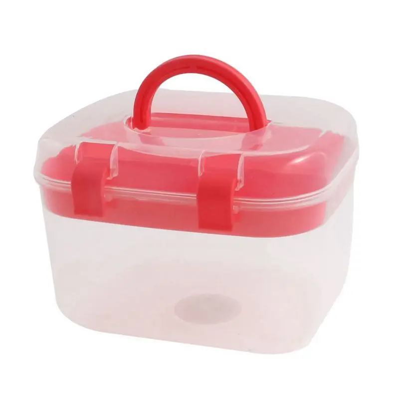 

Plastic Household Multi-functional Medicine Pill Ready Aid Red Transparent Pencil Case