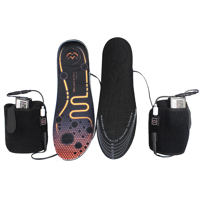 Winter USB Rechargeable Heated Insoles 3 Levels Feet Warm Shoe Pad Thermal Electric Foot Warmer Heating Feet Outdoor Sports 4