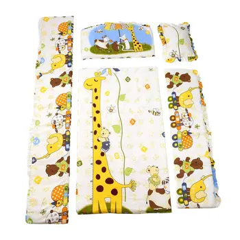 

New Cute 100*58cm/110*60cm 5pcs/Set Promotion Cotton Baby Children Bedding Set Comfortable Crib Bumper Baby Organizer Cot Kit