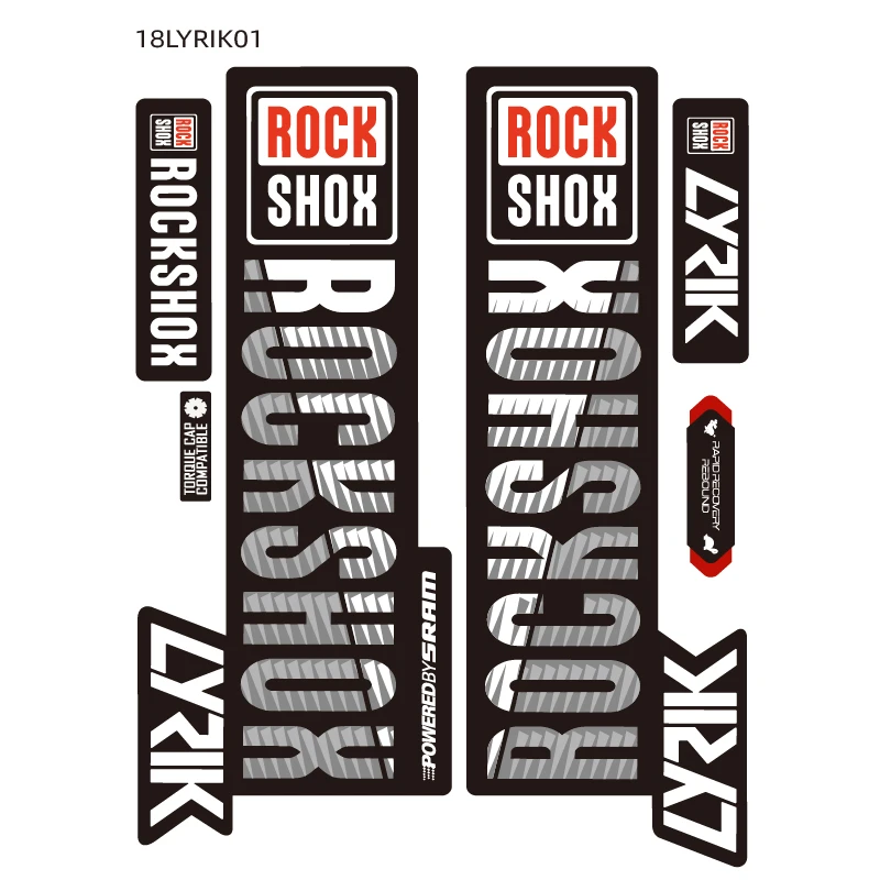 white grey LYRIK ROCK SHOX MTB вилка наклейка для горного велосипеда Rockshox передняя вилка наклейка - Цвет: white grey