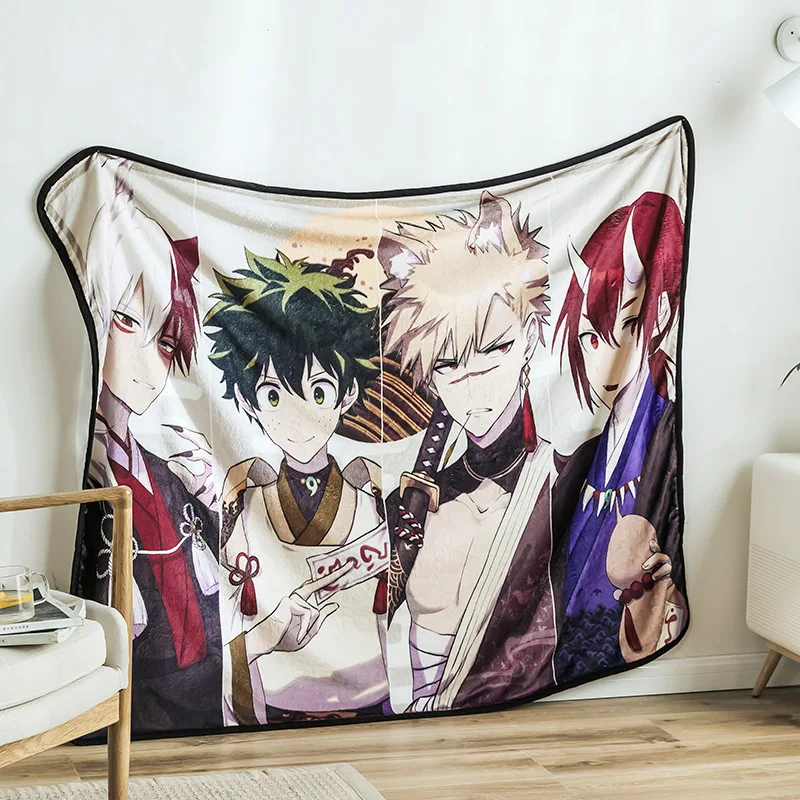120*150cm Anime My Hero Academia One for All Blanket Cartoon Flannel Throw Warm Soft Sofa Bed Sheet Cos Decoration Gifts | Тематическая