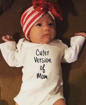 

Cuter Version of Mom Newborn Infant Baby Boy Girls Romper Long Sleeve Jumpsuit Autumn Playsuit Onesie Funny Wear