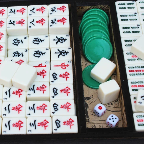 Mahjong портативный складной деревянный ящик Majiang набор настольная игра Mah-jong путешествия доска Игра Домашние развлечения